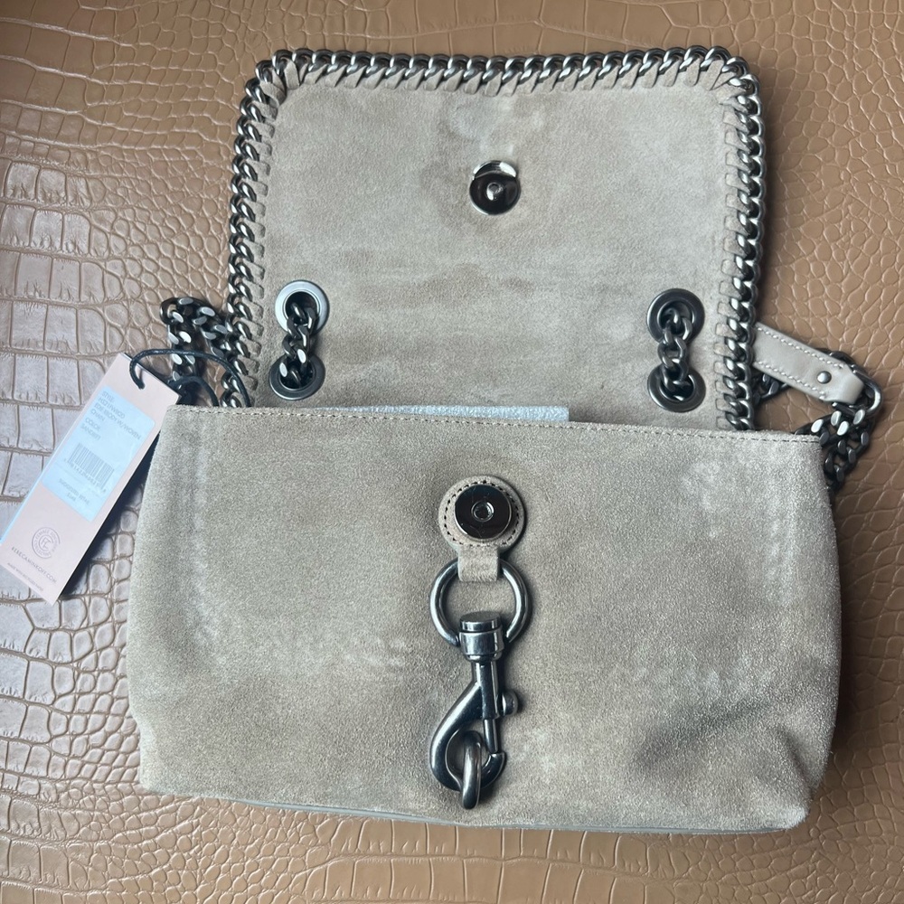 Rebecca Minkoff Edie Xbody With Woven Chain Crossbody Bag MSRP $248 SANDRIFT - Picture 4 of 6